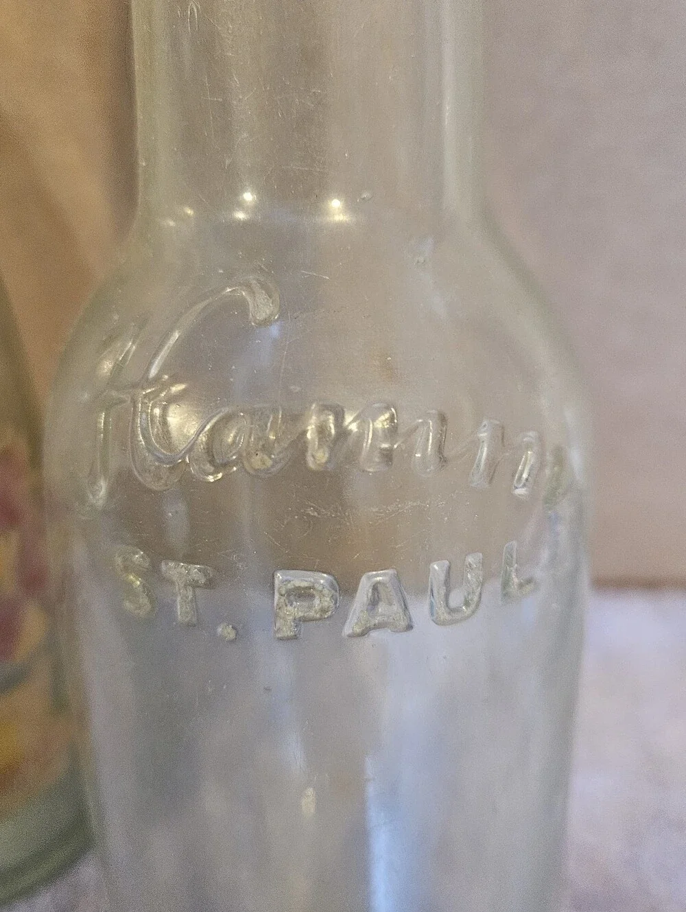 Royal Crown RC Cola Glass Bottle - Clear with Yellow & Red Label-Hamms St Paul